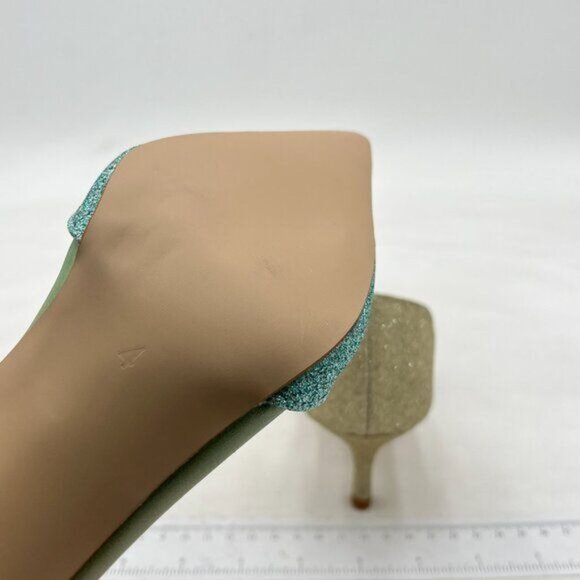 FOWT Green Pointed Toe Kitten Heel Pumps Slip On Two Toned D'Orsay Sandals - Picture 6 of 8